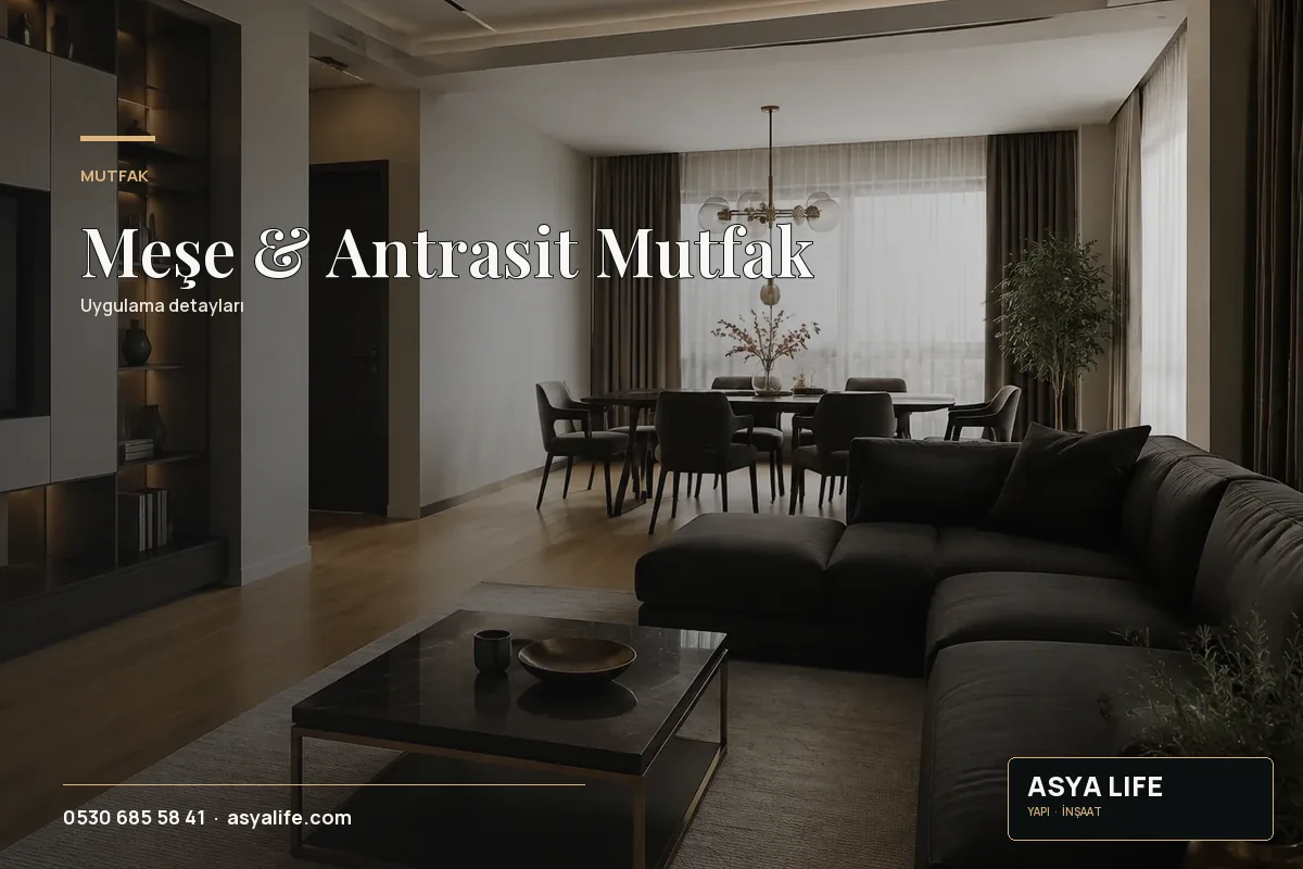 Meşe & Antrasit Mutfak için Asya Life tarafından hazırlanan özgün temsili görsel - görünüm 2