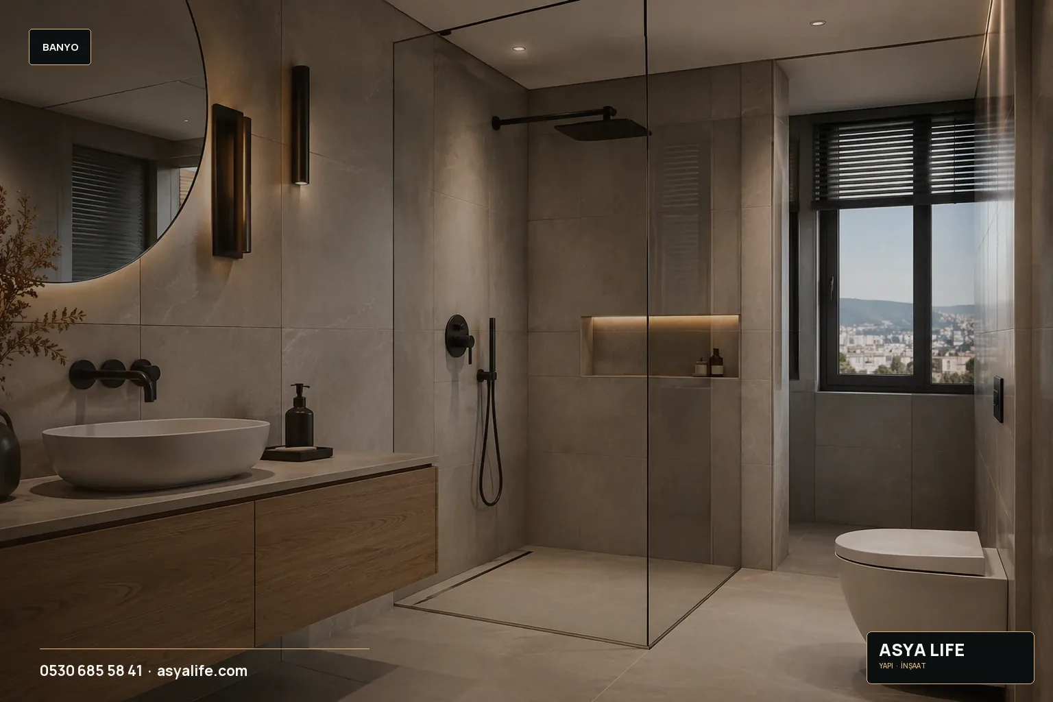 Banyo Tadilatında Su Yalıtımı için Asya Life tarafından hazırlanan özgün temsili görsel